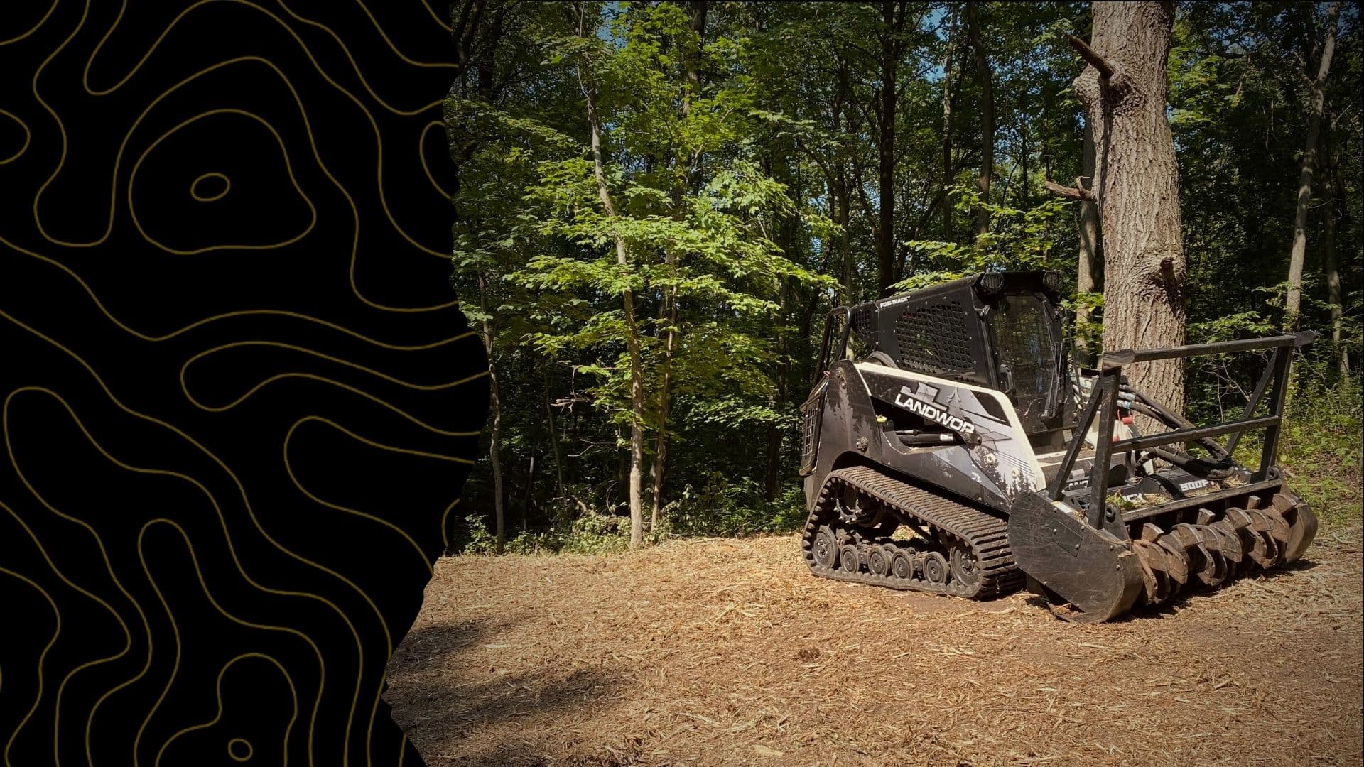 JL Landworx forestry mulcher on a cleared wooded site